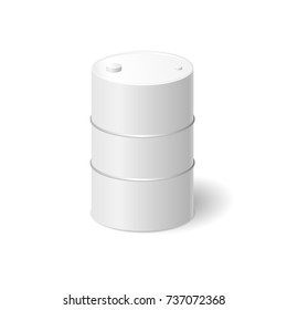 White oil barrel isolated on white background. Vector illustration