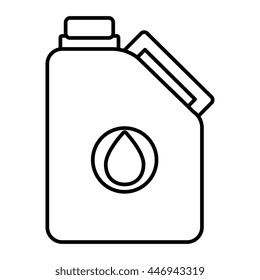 white oil container with white circle over isolated background, vector illustration 