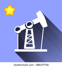 white oil rig icon button logo symbol concept high quality on the blue background