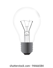 White old fashioned light bulb. Vector illustration EPS 10.