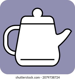 White old kettle, illustration, vector, on a white background.