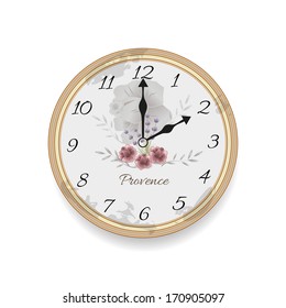 white old  vintage clock face on white background