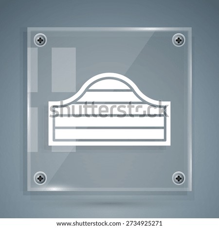 White Old western swinging saloon door icon isolated on grey background. Square glass panels. Vector