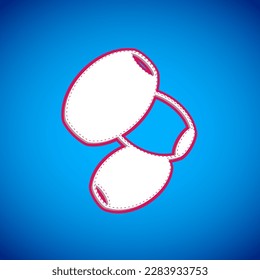 White Olives icon isolated on blue background.  Vector