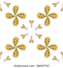 White on background. Oriental ornament in the style of baroque. Vector traditional classic golden pattern.