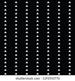 White on Black Arrow Seamless Vector Pattern. Hand Drawn Texture Graphic for Packaging, Modern Fashion Prints, Stationery, Geometrical Paper Goods or Trendy Wrap. Monochrome All Over Backdrop.