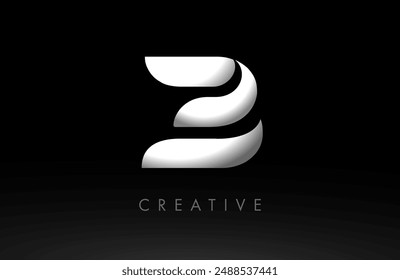 White on Black B letter Logo Design. Modern Style Futuristic B letter Icon Logo Design Vector Illustration.