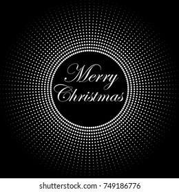 white on black christmas background with text and balls around
