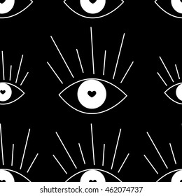 White on black eyes vector pattern