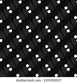 White on Black Polka Dot Seamless Vector Pattern. Hand Drawn Texture Graphic for Packaging, Modern Fashion Prints, Stationery, Masculine Paper Goods or Trendy Wrap. Monochrome All Over Backdrop.