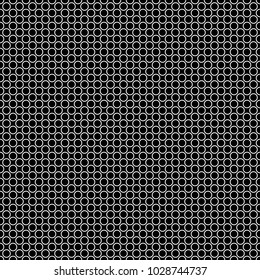 White on black seamless geometric minimalistic pattern. Abstract geometry background with crossing thin lines. Stylish texture in dark color. Endless linear pattern. Vector.