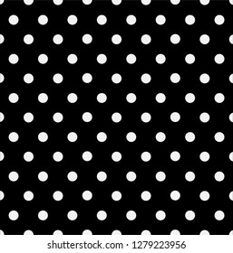 White on Black Seamless Polka Dot Pattern