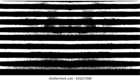 White on black vector seamless striped background. Can be used for textile, print or cover design. Hand painted abstract black smeared stripes. Hipster trendy pattern, dirty ink traces, sailor suit.
