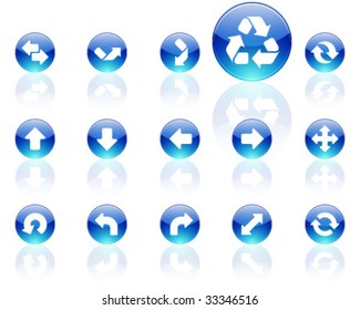 white on blue aqua icons | set 16