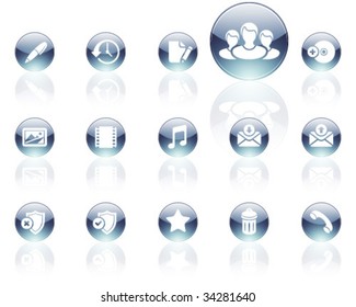 white on gray aqua icons | set 5