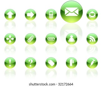 white on green aqua icons | set 3