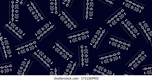 White on luxury blue color modern hand drawn pattern. For fabric and textile, wallpaper, packaging.