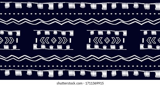 White on luxury blue color modern hand drawn pattern. For fabric and textile, wallpaper, packaging.