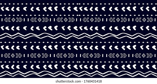 White on luxury blue color modern hand drawn pattern. For fabric and textile, wallpaper, packaging.