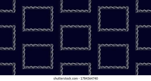 White on luxury blue color modern hand drawn pattern. For fabric and textile, wallpaper, packaging.