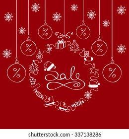 White On The Red Decorative Inscription Christmas Sale
