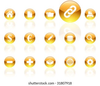 white on yellow aqua icons | set 1