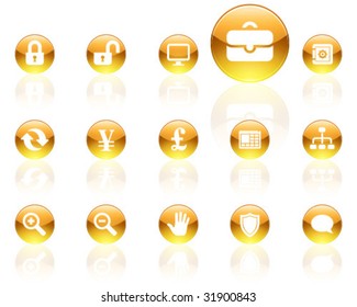 white on yellow aqua icons | set 2