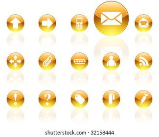 white on yellow aqua icons | set 3