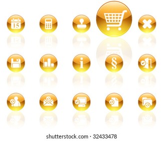 white on yellow aqua icons | set 13