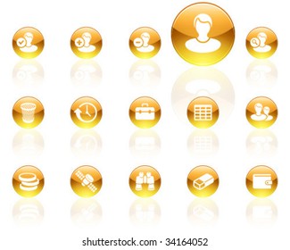 white on yellow aqua icons | set 17