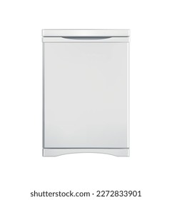 White one door refrigerator realistic vector illustration