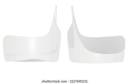 White  one shoulder top. vector illustration