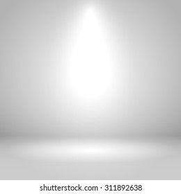 White One Spotlight Studio Vector Background. 