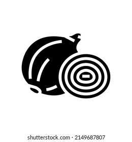 white onion glyph icon vector. white onion sign. isolated contour symbol black illustration