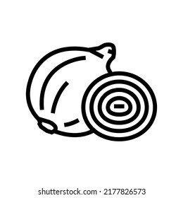 white onion line icon vector. white onion sign. isolated contour symbol black illustration