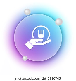 White Online ordering and fast food delivery icon isolated on white background. Blue and purple gradient circle background. Vector