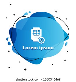 White Online slot machine icon isolated on white background. Online casino. Abstract banner with liquid shapes. Vector Illustration