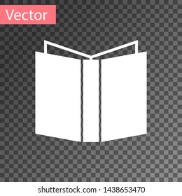 White Open book icon isolated on transparent background.  Vector Illustration