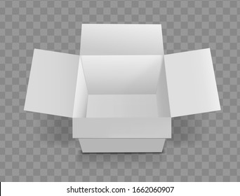 White open box. Cardboard moving box.