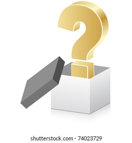 white open box with question mark