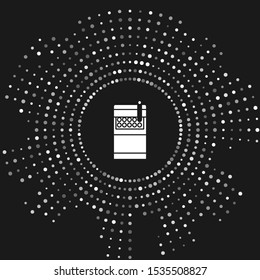White Open cigarettes pack box icon isolated on grey background. Cigarettes pack. Abstract circle random dots. Vector Illustration