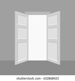 White open doors Vector