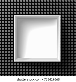 White open empty squares cardboard box isolated on white background. Mockup template for design products, package, branding, advertising. Top view.