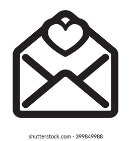 white open envelope with heart top