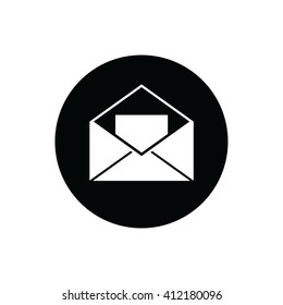 White open envelope letter vector icon. 