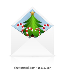 White open envelope on a white background