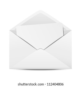 White open envelope with paper