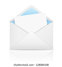 White Open Envelope With Paper