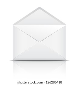 White Open Envelope. Vector Illustration