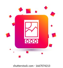 Cuadro de diálogo Abrir blanco y coincide con un icono aislado en fondo blanco. Botón Color cuadrado. Ilustración vectorial